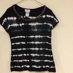 Soft Surroundings Embellished Neckline T Shirt XS